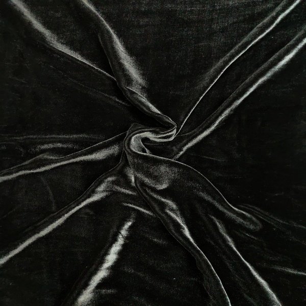 Black Velvet Silk Fabric