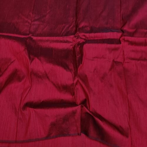 Dark Red Raw Silk Fabric