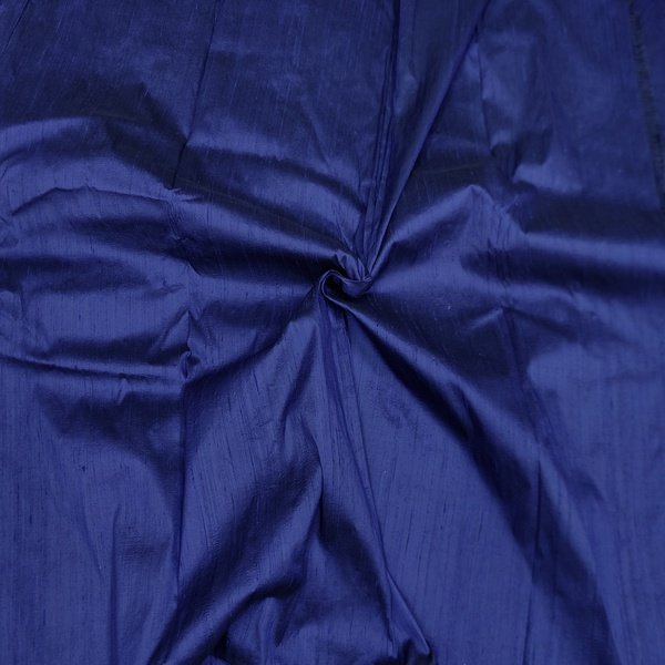 Navy Blue Raw Silk Fabric
