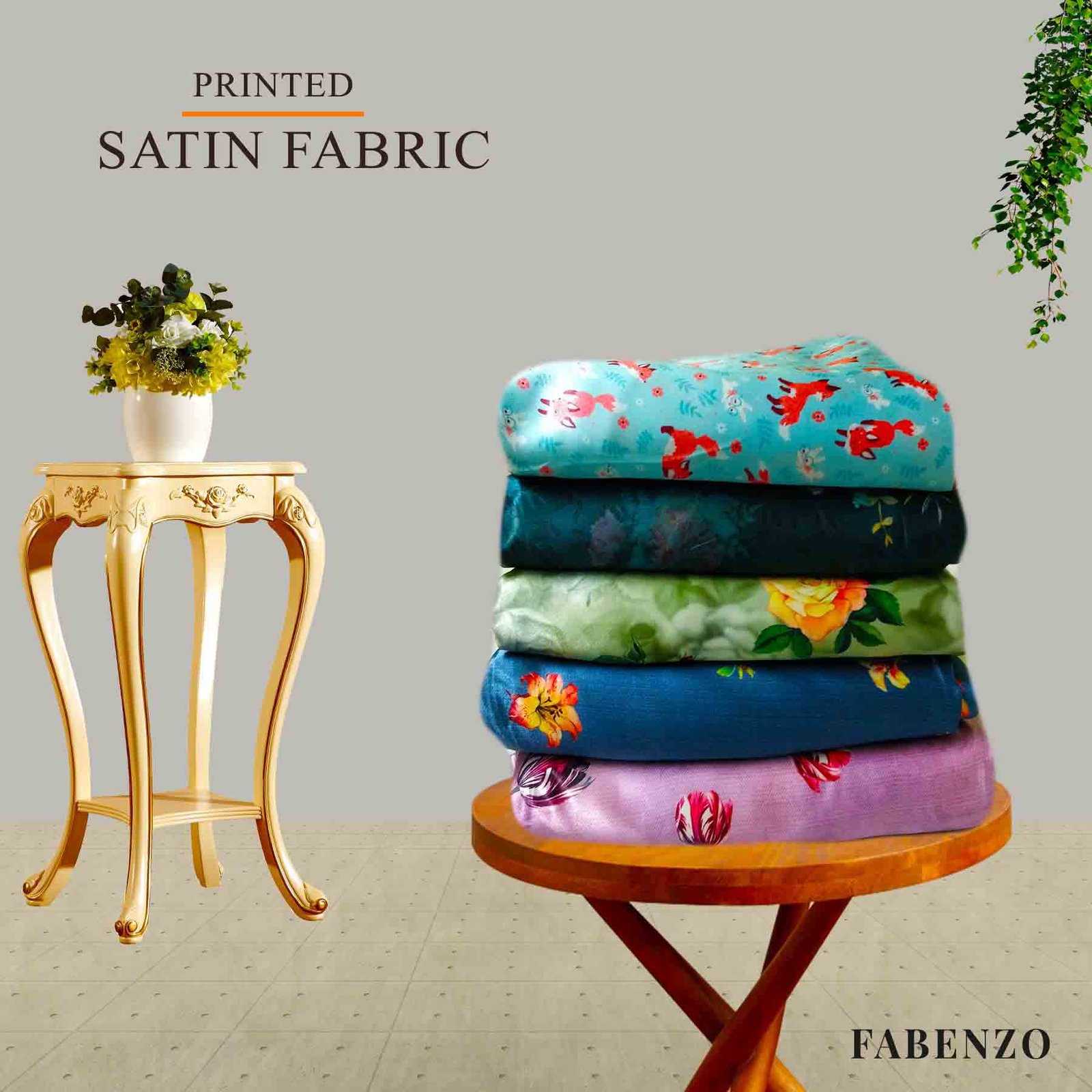 Printed Satin Fabric