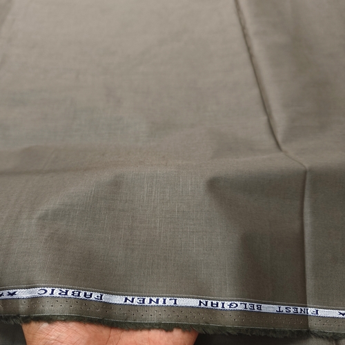 Beige Grey Cotton Linen Fabric - Image 2