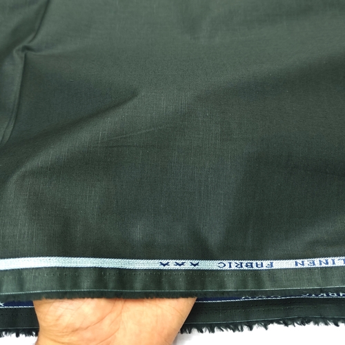 Bottlegreen Cotton Linen Fabric - Image 2