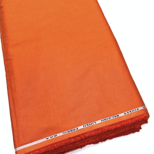 Orange Cotton Linen Fabric