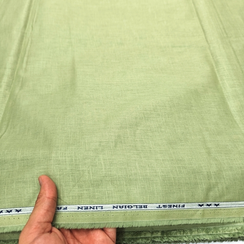 Pistachio Green Cotton Linen Fabric - Image 2
