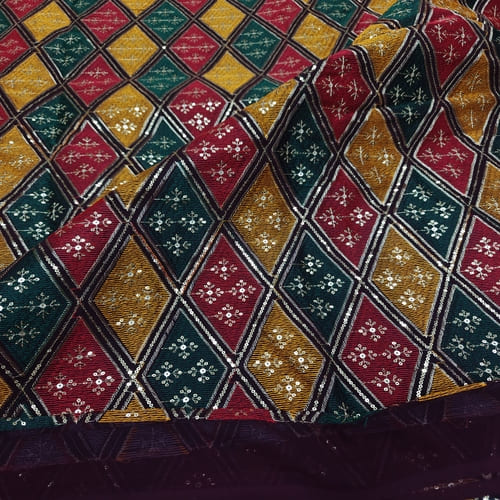 Embroidered Georgette Fabric