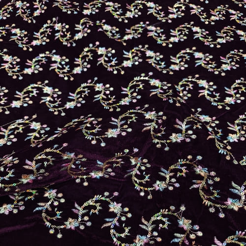 Embroidered Velvet Fabric