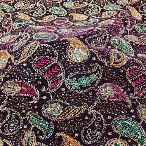 Embroidered Velvet Fabric