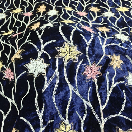 Embroidered Velvet Fabric