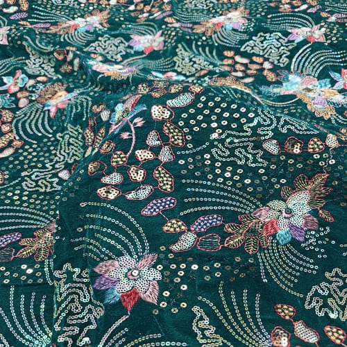Embroidered Velvet Fabric