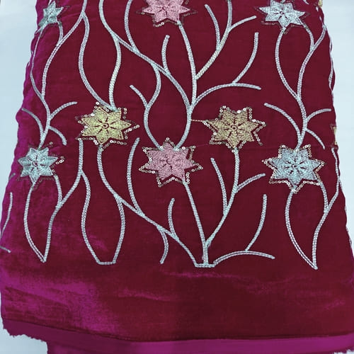 Embroidered Velvet Fabric