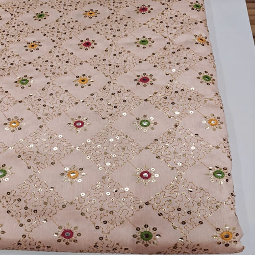 Embroidered Dupioni Fabric