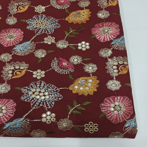 Embroidered Georgette Fabric
