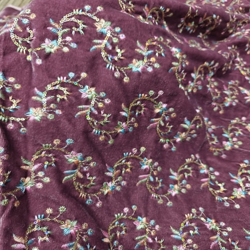 Embroidered Velvet Fabric