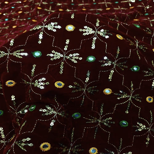 Embroidered Velvet Fabric