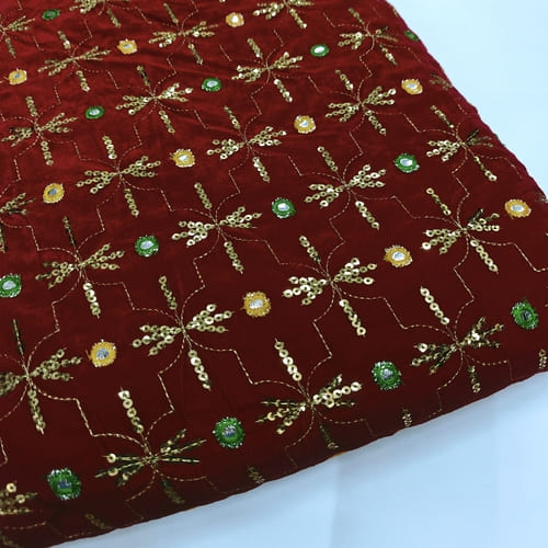 Embroidered Velvet Fabric