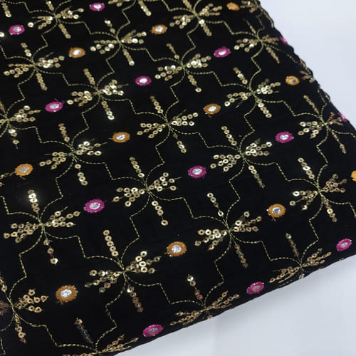 Embroidered Velvet Fabric