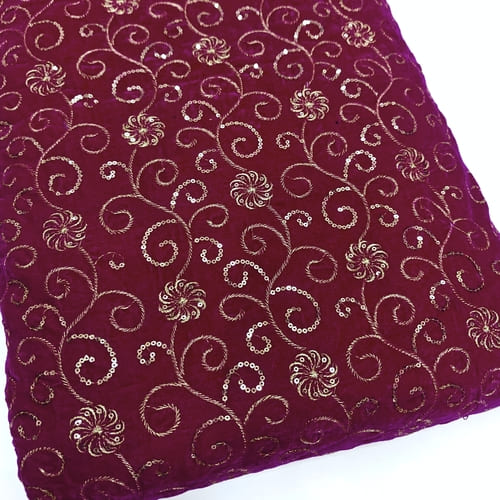 Embroidered Velvet Fabric