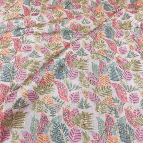 Position Print Embroidered Fabric
