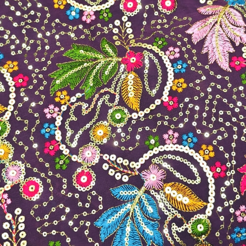Embroidered Georgette Fabric