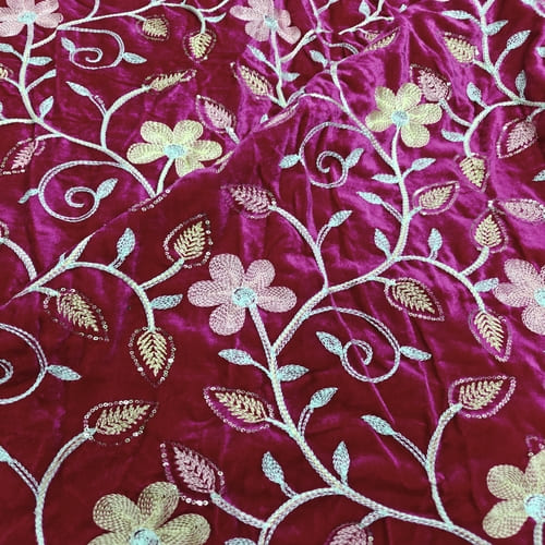 Embroidered Velvet Fabric