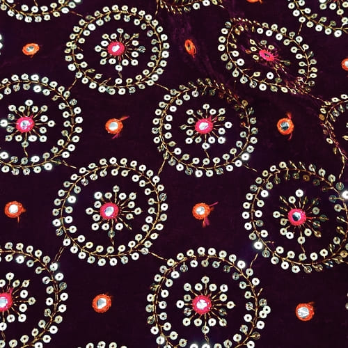 Embroidered Velvet Fabric