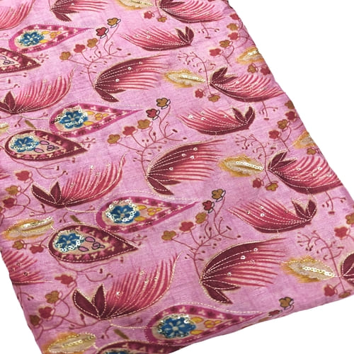 Position Print embroidered Fabric