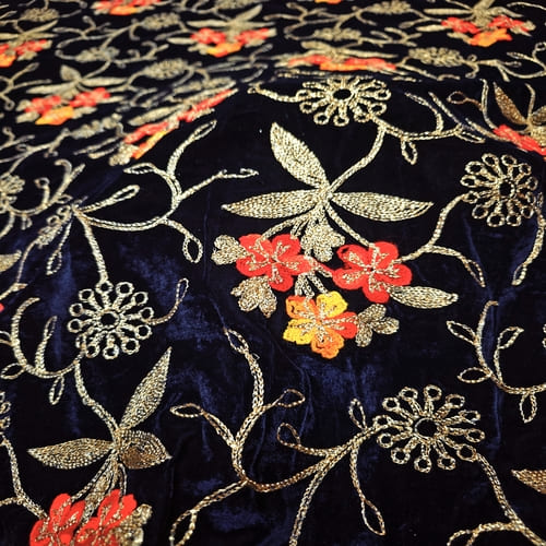Embroidered Velvet Fabric