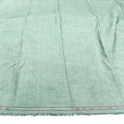 Lux Green Pure Linen Fabric - Image 2