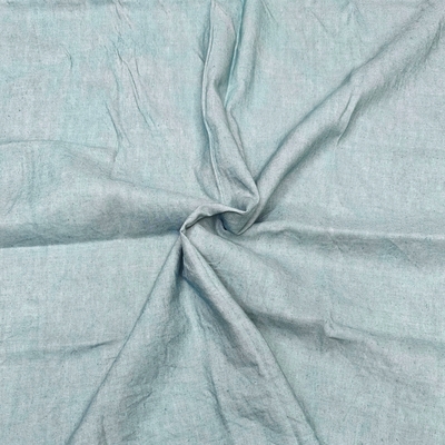 Greyish Blue Pure Linen Fabric