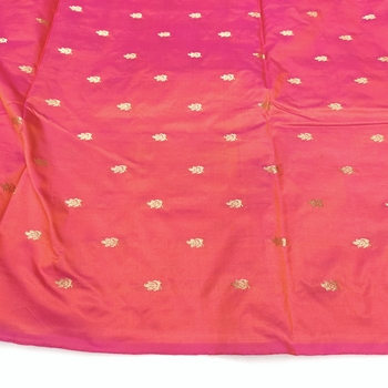 Orange Pure Silk Bhutta Fabric - Image 2