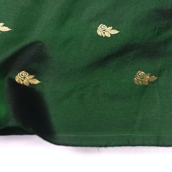 Green Pure Silk Bhutta Fabric - Image 2