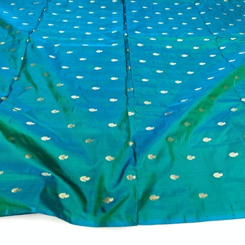 Aqua Green Pure Silk Bhutta Fabric - Image 2