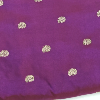 Purplish Red Pure Silk Bhutta Fabric - Image 2