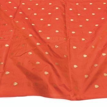 Orange Pure Silk Bhutta Fabric - Image 2