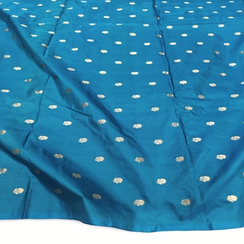 Rama Green Pure Silk Bhutta Fabric - Image 2