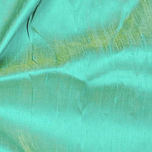 Aqua Green Raw Silk Fabric - Image 2