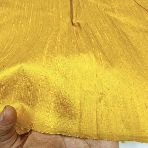 Mustard Raw Silk Fabric - Image 2