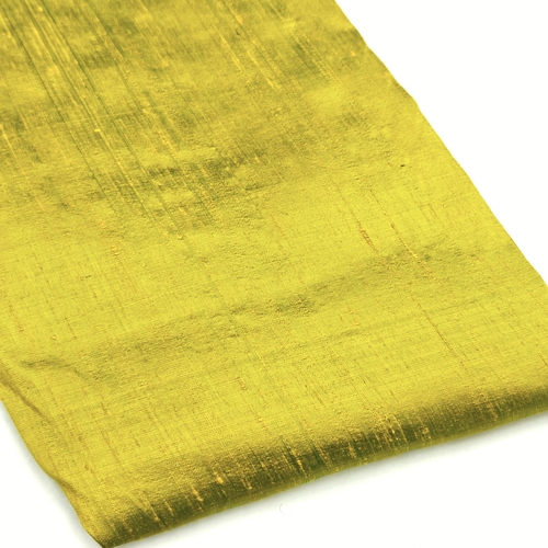 Gold Green Raw Silk Fabric - Image 2