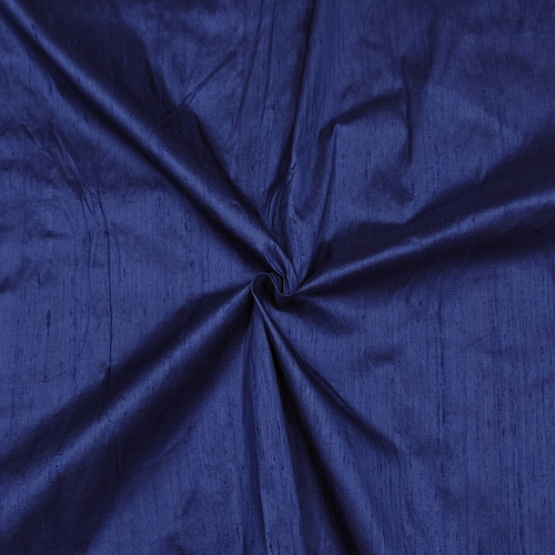 Navy Blue Raw Silk Fabric - Image 3