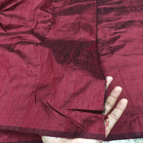 Dark Maroon Raw Silk Fabric - Image 2