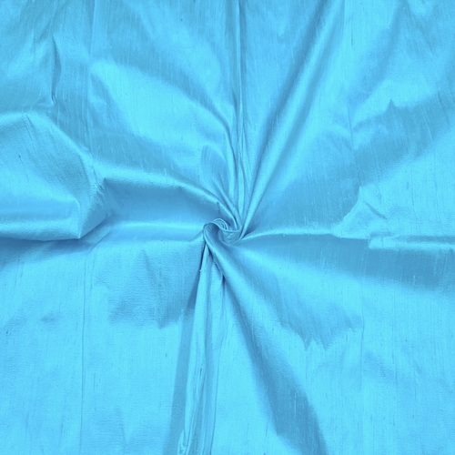 Light Blue Raw Silk Fabric - Image 2