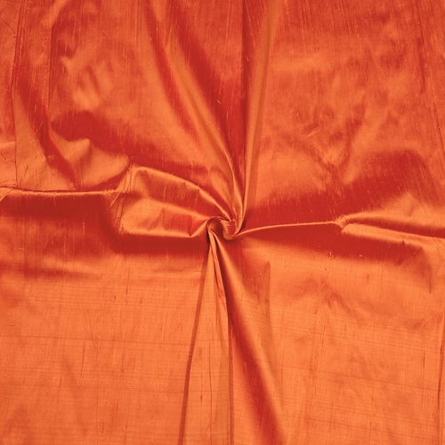 Orangish Red Raw Silk Fabric - Image 2