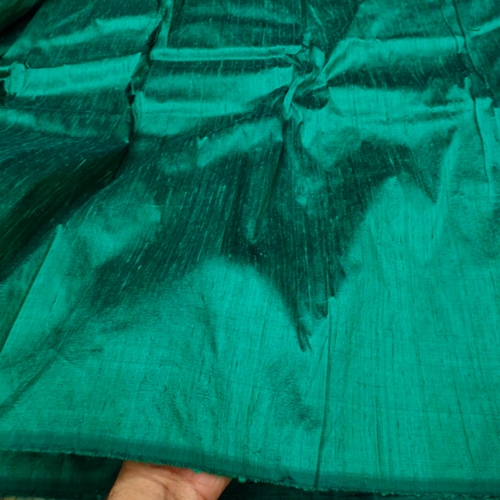 Rama Green Raw Silk Fabric - Image 2